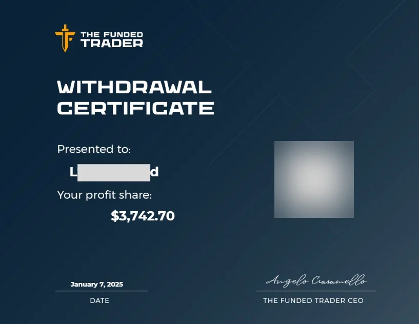 Lucas : 3 742,70 $, The Funded Trader, 07/01/2025