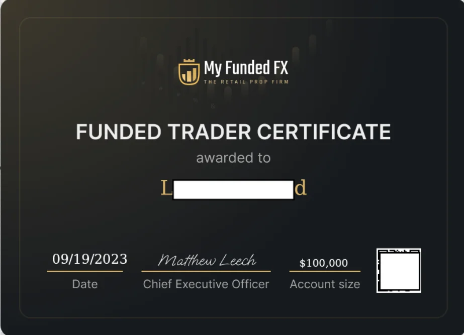 Lucas : Compte financé, My Funded FX, 19/09/2023